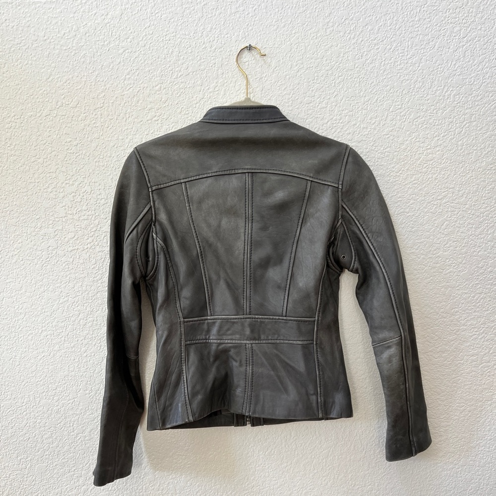Gray Leather Jacket - image 7